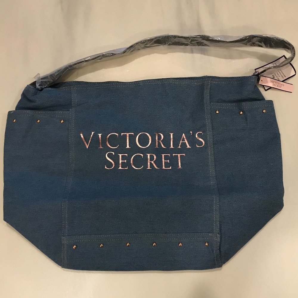 Victoria's Secret denim tote bag